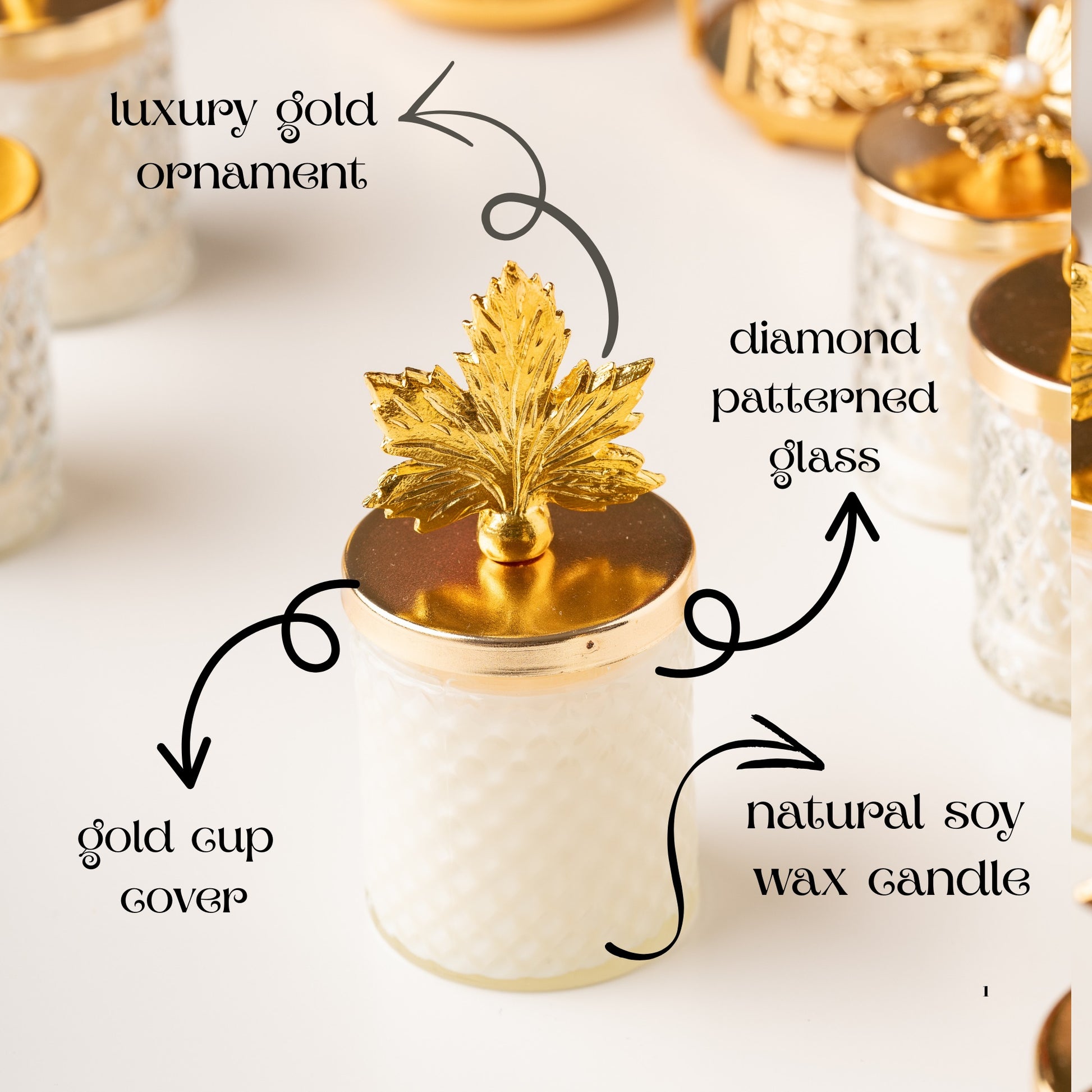 Urun-4 Luxury Mini Candle Favors for Wedding: Personalized Engagement Party Candle Favors Description