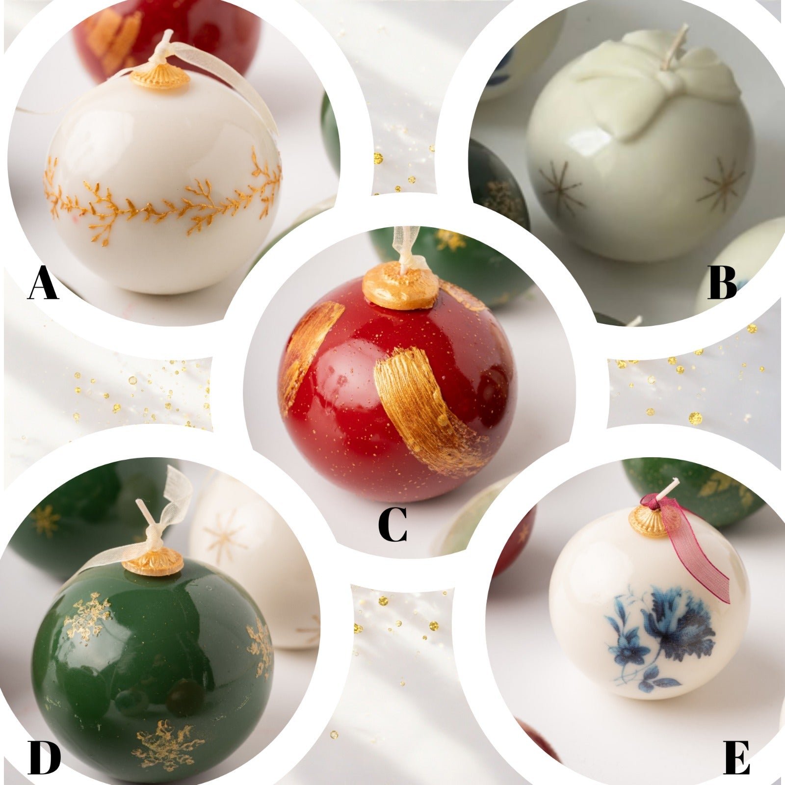 urun-13 Ornament Candle Favors: Christmas Ball Soy Wax Candle Party & Event Favors